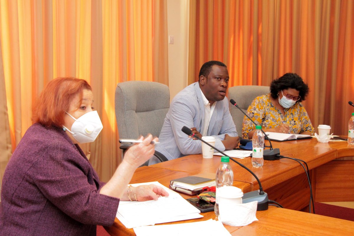 From left are  Minister of Parliamentary Affairs Gail Teixeira, Minister of Foreign Affairs Hugh Todd and Permanent Secretary in the Ministry of Foreign Affairs Elisabeth Harper.