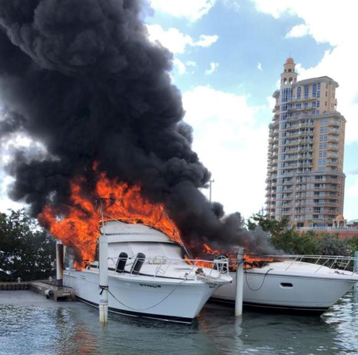 Million-dollar yachts destroyed by fire in Trinidad
