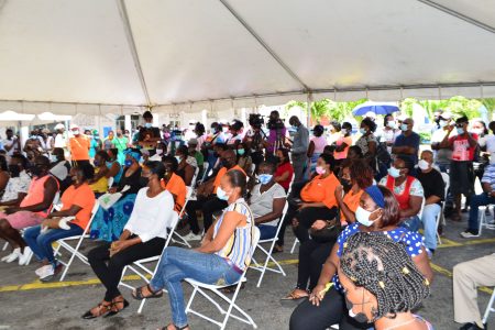 Vendors at the meeting held yesterday to address vending issues.