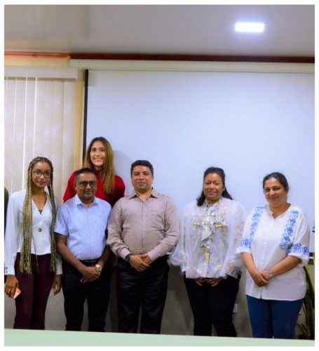 The Directors of Atlantic-Alexarya Maritime Development Guyana Inc. From left: Nicola Whittaker, Asif Hamid,  Nareema Khan, Capt. Suniel Kumar,  Miranda Thakur-Deen, and PRO Jaspreet Kaur.
