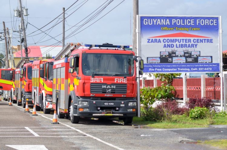 The four new fire tenders. (Photo by Ministry of Home Affairs)