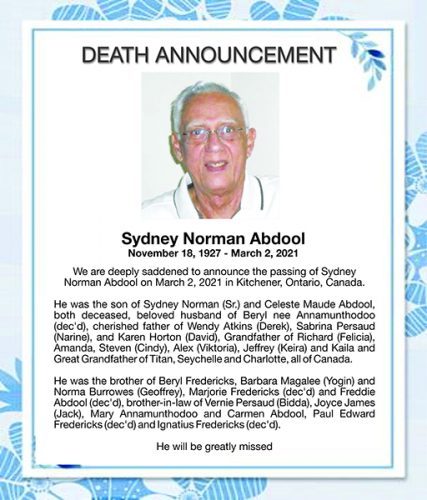 Sydney Norman Abdool