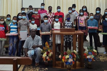 Photo shows some of the recipients of the tablets