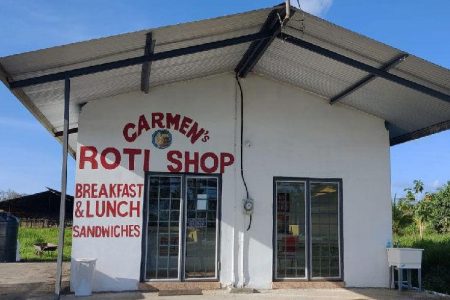 where it happened: Carmen’s Roti Shop where a man was shot and killed by an off-duty prison officer during a robbery attempt. —Photos: DEXTER PHILiP 