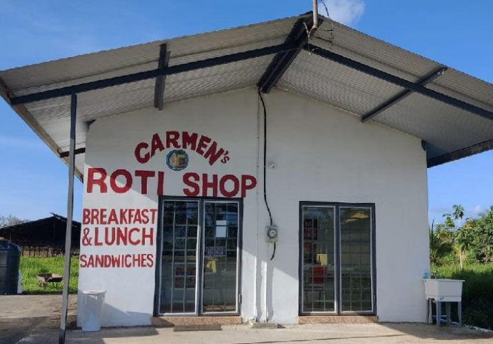 where it happened: Carmen’s Roti Shop where a man was shot and killed by an off-duty prison officer during a robbery attempt. —Photos: DEXTER PHILiP 