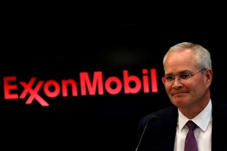 Darren Woods, Chairman & CEO of Exxon Mobil Corporation attends a news conference at the New York Stock Exchange (NYSE) in New York, U.S., March 1, 2017. REUTERS/Brendan McDermid/File Photo
