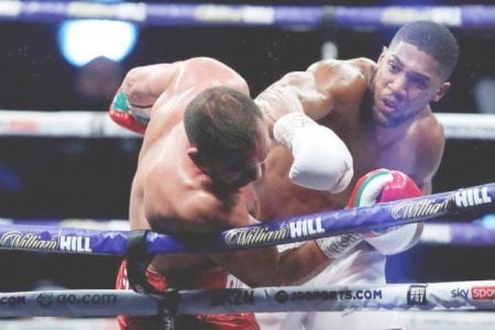 FLASHBACK! Anthony Joshua in action against Kubrat Pulev. (Reuters photo)