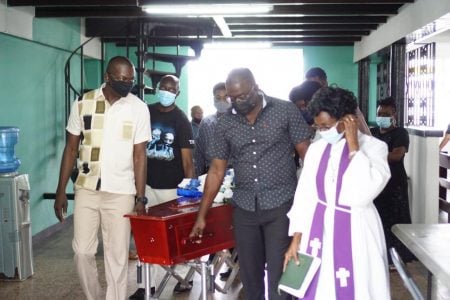 The church service is underway at the Cavalry Lutheran Church, Alexander Street and North Road for the funeral of the late Michael Da Silva, a former sports administrator and journalist.