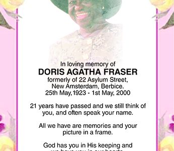 DORIS AGATHA FRASER