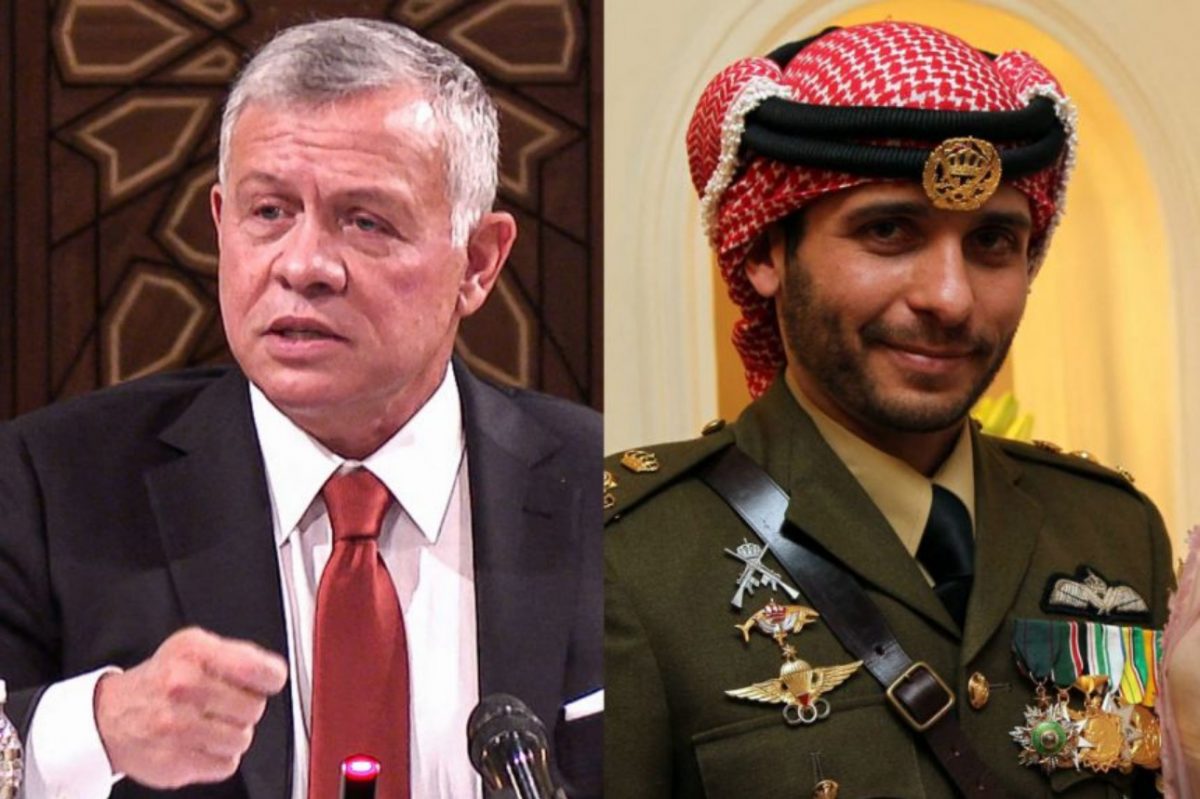 King Abdullah (left) and Prince Hamza bin Hussein
