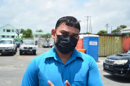 Muneshwar Pitam, 25, after receiving the Sputnik-V COVID-19 vaccine (Photo by Orlando Charles)