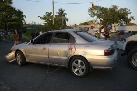 One of the cars at the scene