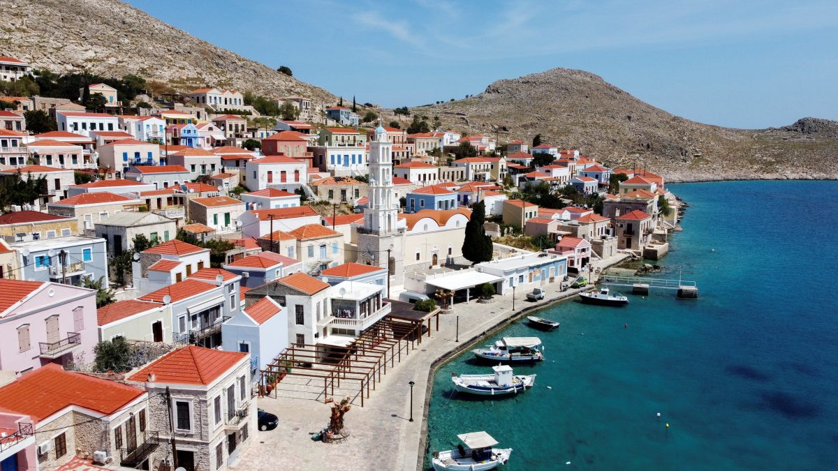 FILE PHOTO: View of the town of Halki, amid the coronavirus disease (COVID-19) pandemic, on the island of Halki, Greece, April 13, 2021. REUTERS/Vassilis Triandafyllou/File Photo