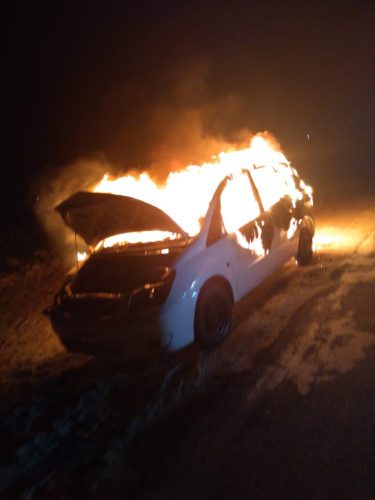 The car on fire (GPF photo)