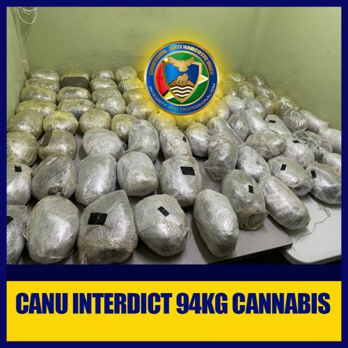 Bags of suspected cannabis seized by the Customs Anti-Narcotic Unit at Number 68 Village, Corentyne. 