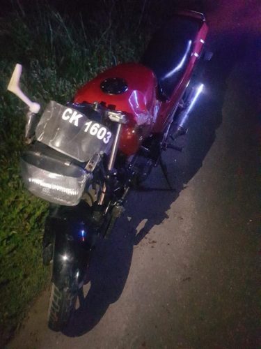 The motorcycle which the victims were riding.