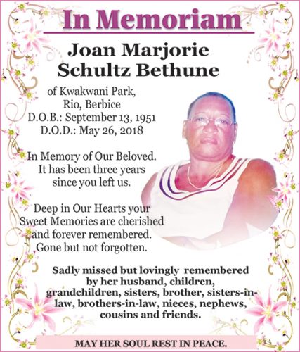 Joan Marjorie
Schultz Bethune