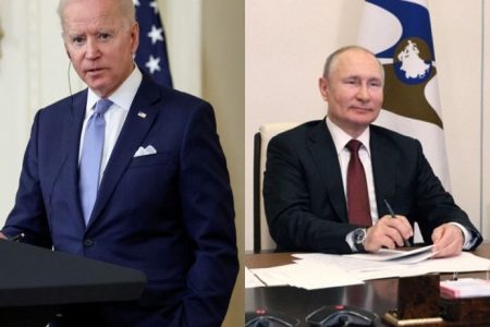 Joe Biden (left) and Vladimir Putin