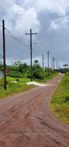  A view of some of the electrical poles that make up the new Kokerite Hill electrical network
