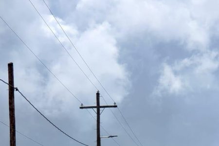  A view of some of the electrical poles that make up the new Kokerite Hill electrical network
