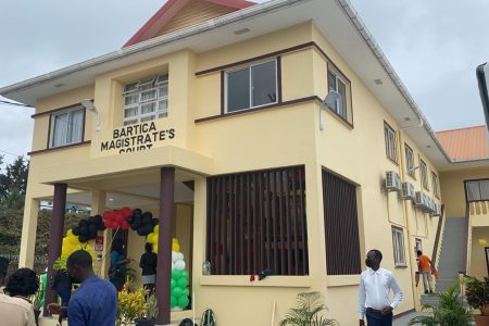 The brand new building which now houses the Bartica Magistrate’s Court