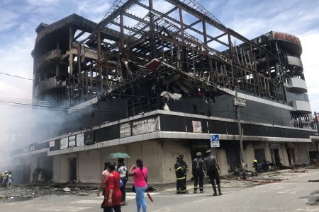 The Sharon’s Mall building after the fire.