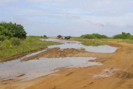 Sections of the main entrance to the Number 63 Beach, Corentyne which is the main tourist attraction in Region Six, are currently in a deplorable state and in need of immediate works.