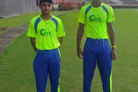 Eagles’ Alvin Mohabir (left) was impressive with his off-spin while Isai Thorne tormented Amazon Hawks with his pace