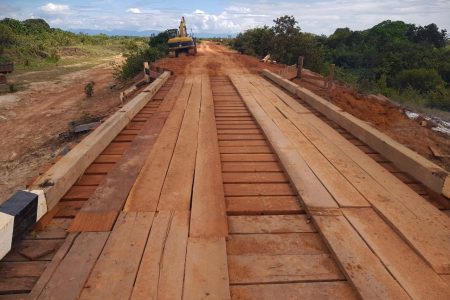 The repaired section of the Pirara Bridge 