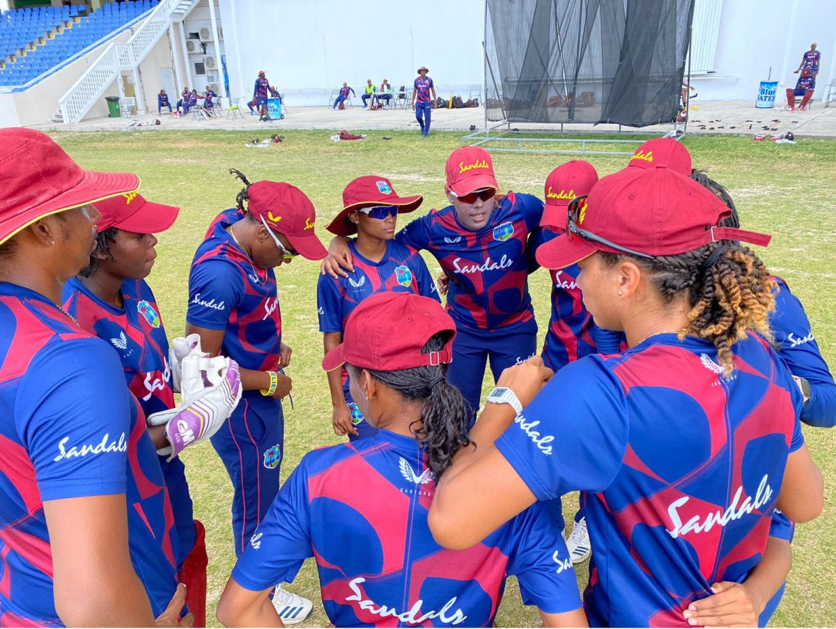 Some members of the West Indies women’s team during Saturday’s practice match.