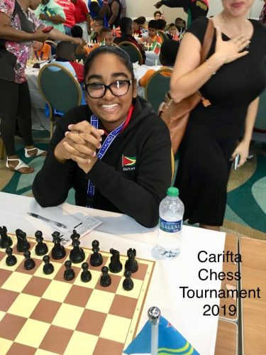 Angel Rahim secured first place in the U-18 Girls Division (Photo courtesy of Anand Raghunauth) 