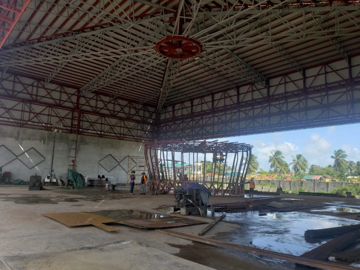Construction work underway on the Lusignan Heliport tower 