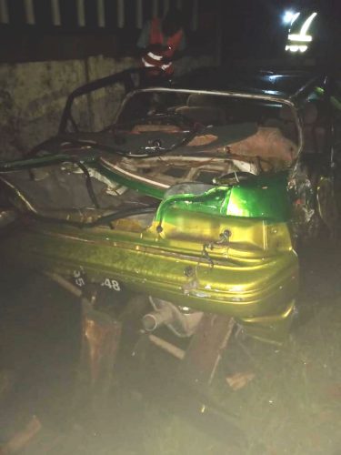 The condition of the car following the accident 