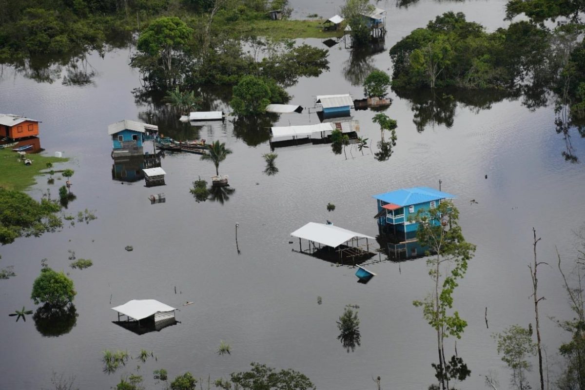 An overhead shot of the flooded Region Seven (Office of the President photo)