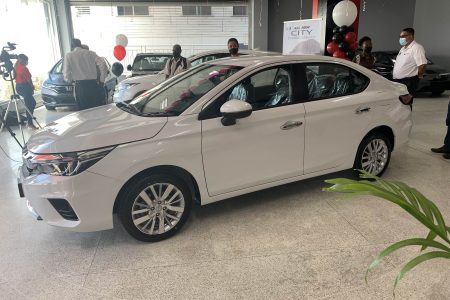 The new 2021 Honda City at the Marics showroom during Friday’s launch