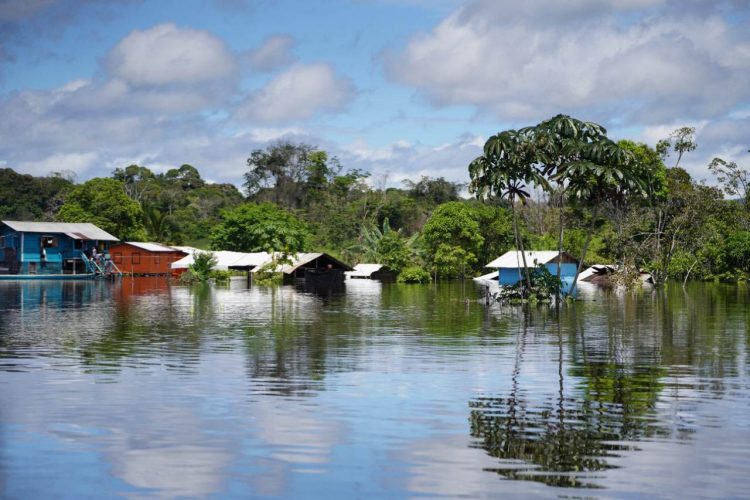 Flooded homes in Region Seven.