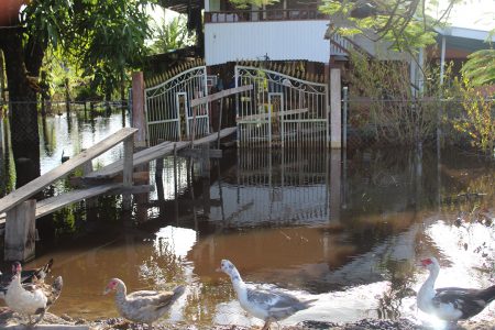 A flooded residence at Washclothes 