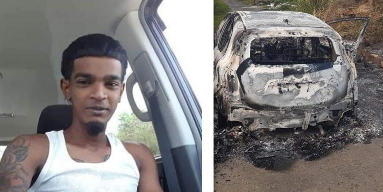 Andy Singh and the burnt car that was found