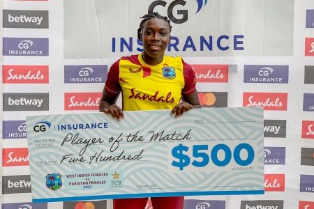 Shamilia Connell was adjudged Player of the Match yesterday for her three wicket haul.