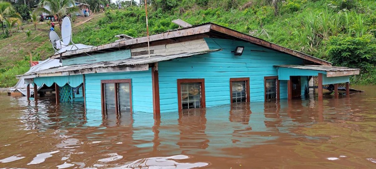 A house that was swamped last month by water in Region Seven  (Stabroek News file photo) 