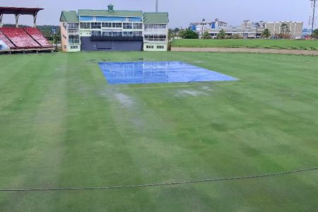 Inclement weather has forced the covers at Providence to remain on until further notice
