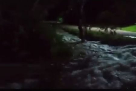 Water gushing from the pond (Screen grab from Region 10 Facebook page)
