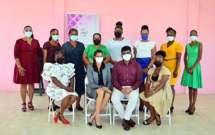 The ten teachers attached at the David Rose Special School pose with representatives from Global Technology 