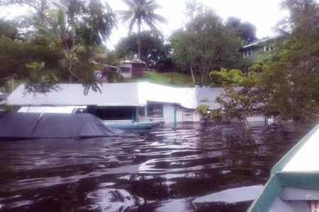 Christine George’s home when it was flooded over a month ago