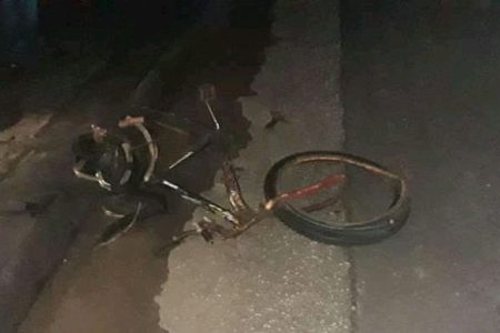 The bicycle Kumar Persaud was riding when he was hit (Police photo)