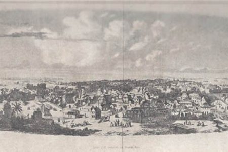“View of Georgetown, from the Lighthouse Tower” (ca. 1840) from Walter Roth’s Richard Schomburgk’s Travels in British Guiana 1840-1844, Vol. 1., p.33. 