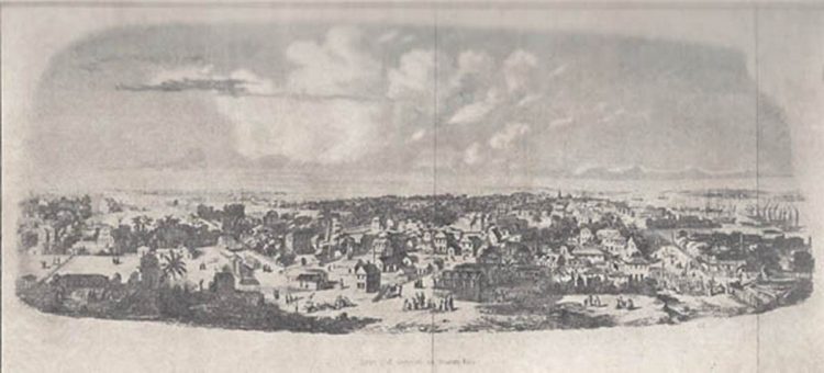 “View of Georgetown, from the Lighthouse Tower” (ca. 1840) from Walter Roth’s Richard Schomburgk’s Travels in British Guiana 1840-1844, Vol. 1., p.33. 