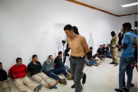 Of the 17 suspects detained, 15 of them are from Colombia, according to Leon Charles, chief of Haiti’s National Police. (Joseph Odelyn/The Associated Press)