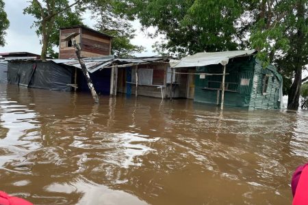 A section of the flooded community