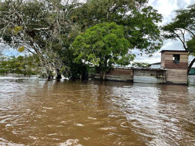 One of the flooded homes in Eteringbang